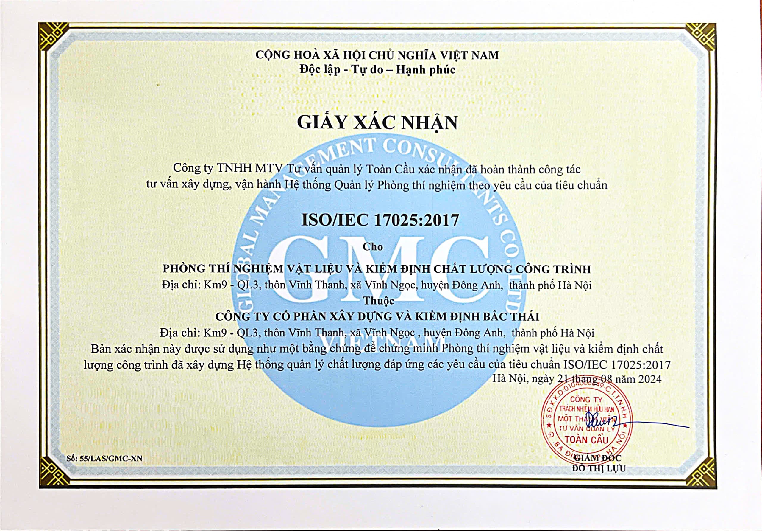 Giấy chứng nhận ISO